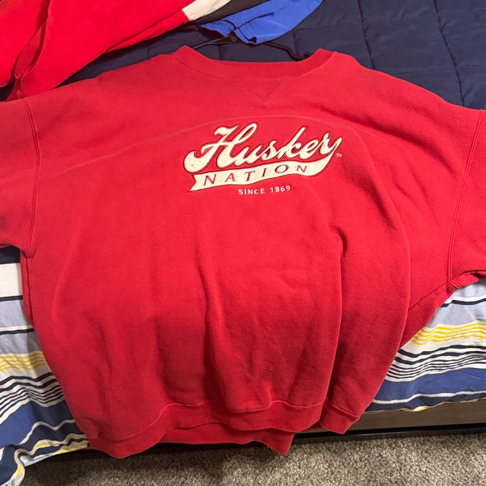 Red Husker Nation Vintage SweatShirt